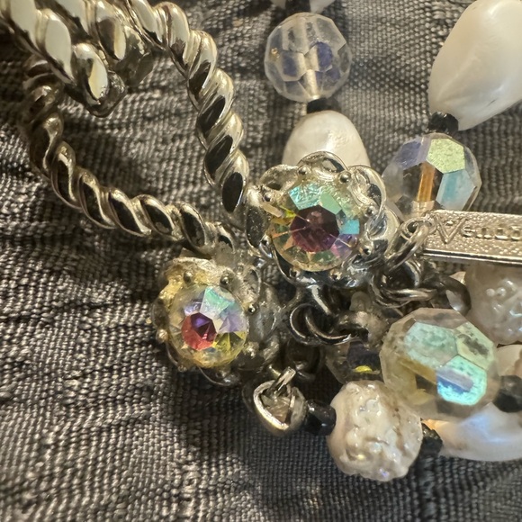 Vintage Vendôme 4-Strand White Pearlized & Crystal Bead Statement Necklace - Picture 11 of 14